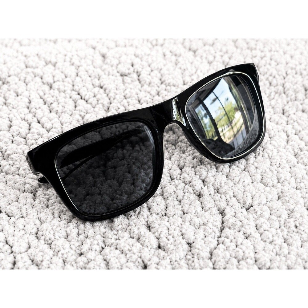 Hurley Sunrise Polarized Sunglasses Shiny Black Blue Lens HSA3000PXMM